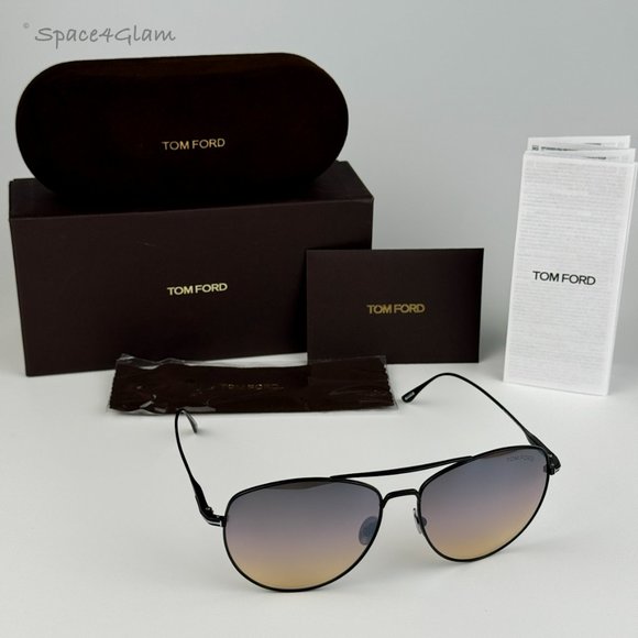 NEW Tom Ford FT0784/S Milla 01C Black Titanium Gradient Mirror Pilot Sunglasses - Picture 9 of 12